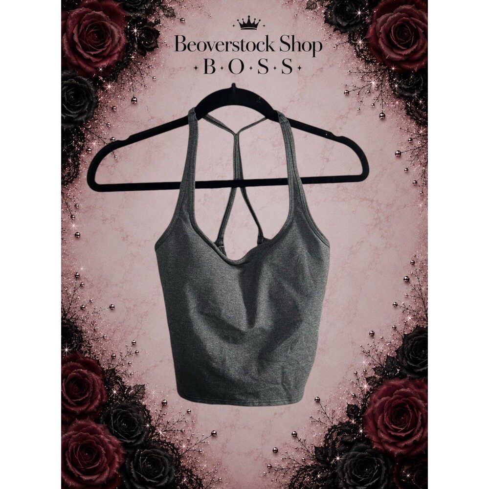 NWT Victoria’s Secret PINK Gray Cotton Tank Top Strappy Back XS